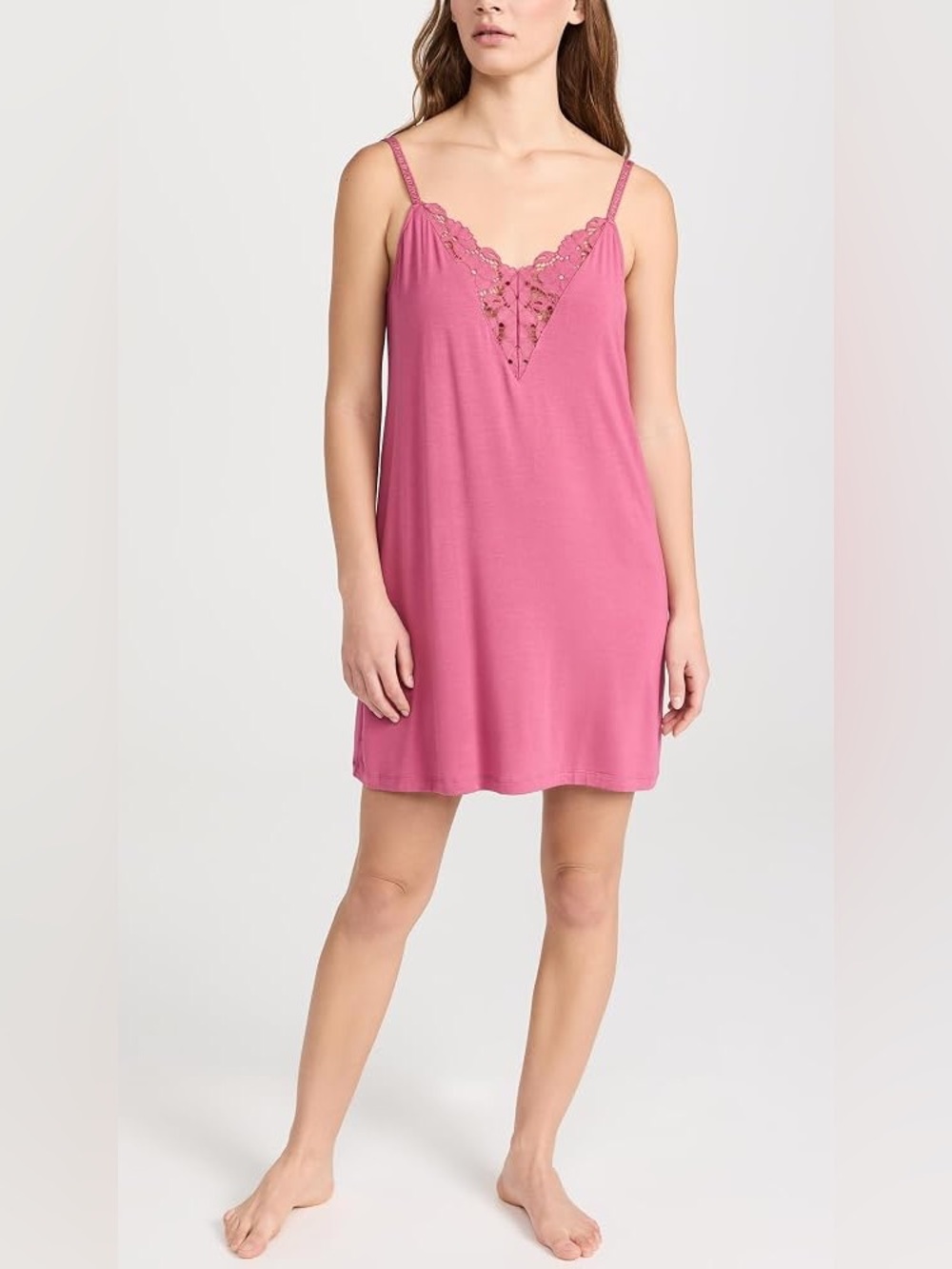 Eberjey Women's Naya Chemise Slip In Raspberry XL